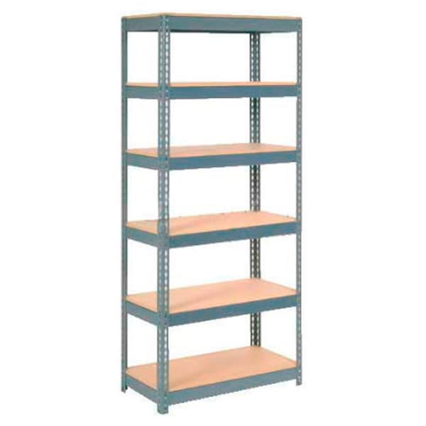 Global Industrial Extra Heavy Duty Shelving 36W x 24D x 96H With 6 Shelves, Wood Deck, Gry B2297317 - main